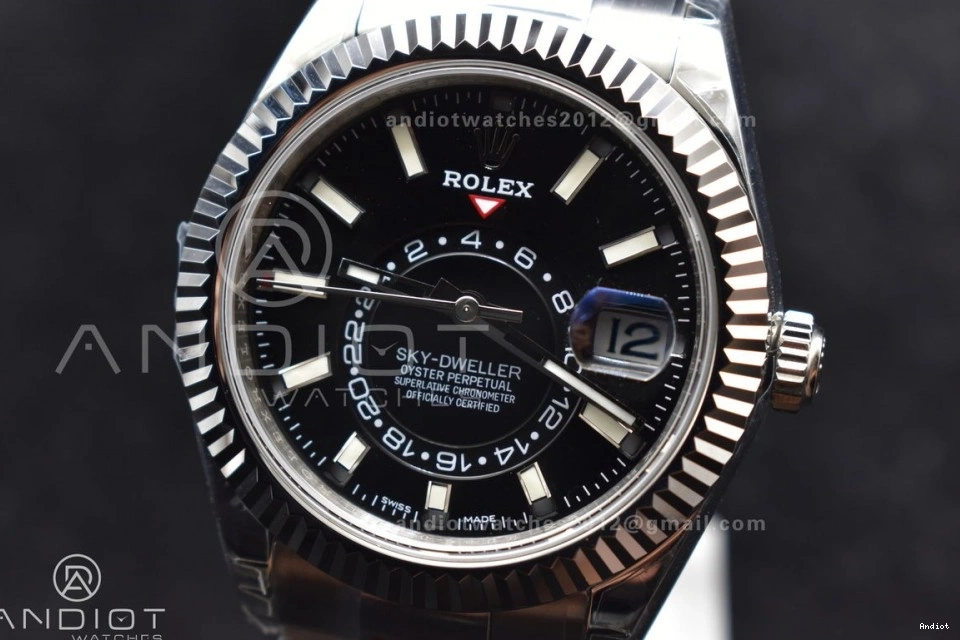 Oyster Noob Skydweller A23J Black SS Edition Bracelet Dial Best on SS 0203